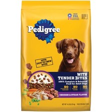 Pedigree with Tender Bites Complete Nutrition Adult Dry Dog Food Chicken  Steak
