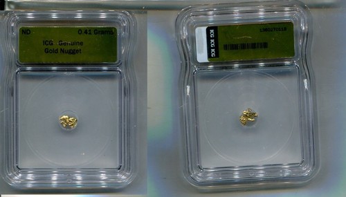 GOLD NUGGET GENUINE ICG GRADED .41 GRAMS 4584T