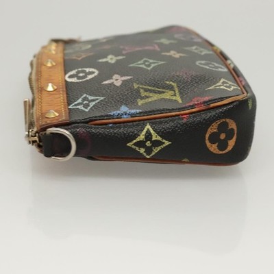 LOUIS VUITTON Monogram Multicolor Pochette Accessoires Black
