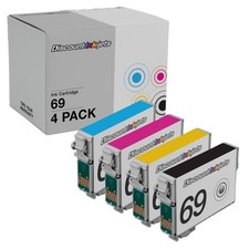 4 set T069 Reman BLACK COLOR Ink Cartridge for Epson T0691 N11 NX100 NX105 NX305