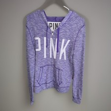 Victoria  s Secret PINK Women  s M Full Zip Hoodie Purple Sweatshirt