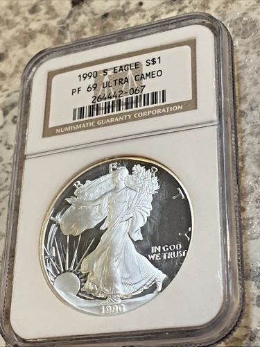 1990-S NGC PF69 ULTRA CAMEO AMERICAN SILVER EAGLE