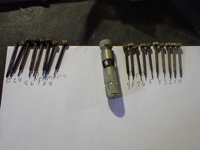 18 Star Watchmakers 10 Crown Taps and 8 Crown Reamers Good used