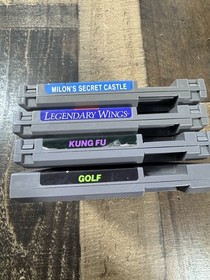 NES Lot of 4: Milon's Secret Castle, Golf 5-Screw, Legendary Wings, Kung Fu ....