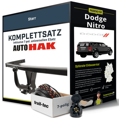 Für DODGE Nitro Anhängerkupplung starr +eSatz 7pol uni. 09.2006-12.2012 AHK