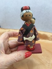 VTG 1920's HANDMADE/HANDCRAFTED KOKESHI BABYSITTER NODDER FIGURINE/DOLL-JAPAN