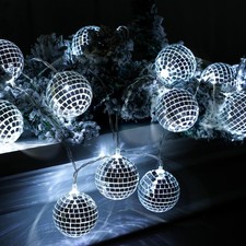 10 LED 9.84 Feet Long Disco Ball String Light Battery Powered Mirror Balls Or...