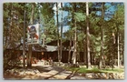 Vintage Burnt Bridge Tavern Postcard Conover WI Pabst Blue Ribbon Sign Beer