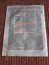 1523-ARKUSZ POCZTOWY INCUNABLE. WIELKIE LITERY. Digestum vetus librorum pandectarum. 9