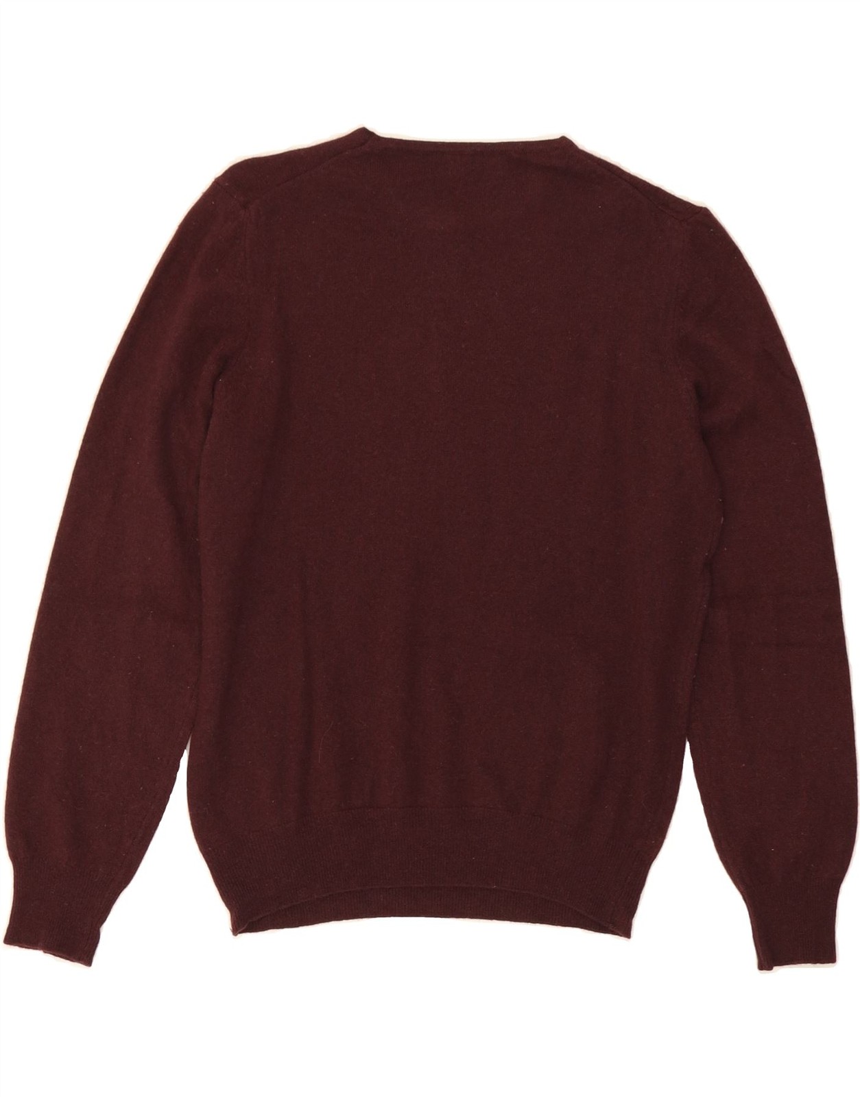 BENETTON Womens Crew Neck Jumper Sweater UK 10 Small Burgundy Wool