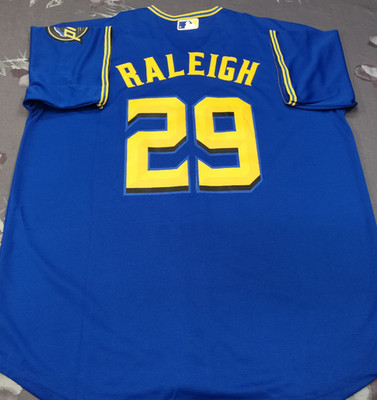 Cal Raleigh #29 SEA Mariners City Connect Royal Cool Base Sewn Stitched Jersey.