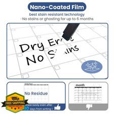 Fridge Dry Erase Calendar Set, Monthly/Weekly and List Board