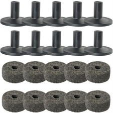 10 Sets Cymbal Stand Felt Washer Gray Drum Cymbal Stand Sleeves Drumset Kit A...