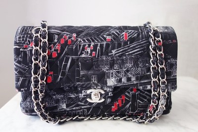 Chanel Tasche Timeless Medium Canvas gesteppt schwarz