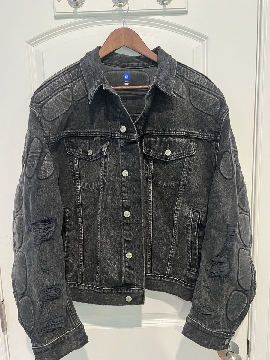 Yeezy Gap Balenciaga Dark Grey Washed Denim Jacket Size XL | eBay