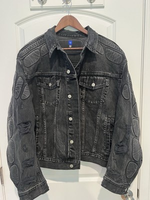Yeezy Gap Balenciaga Dark Grey Washed Denim Jacket Size XL