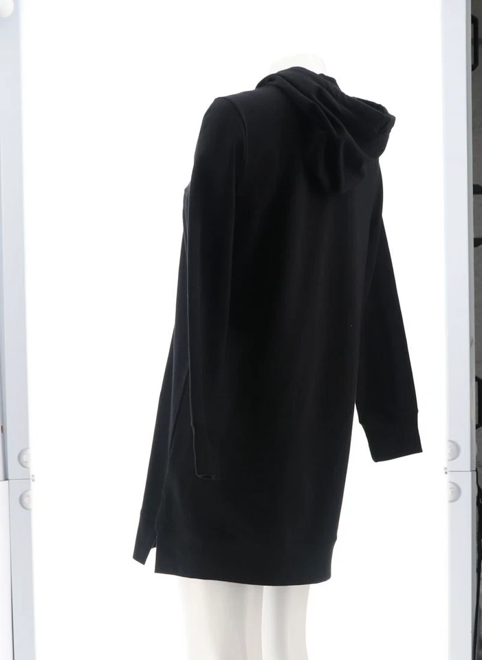 Denim& Co Active French Terry Hooded Tunic Black XS NWOT (977) - Image 4 of 4