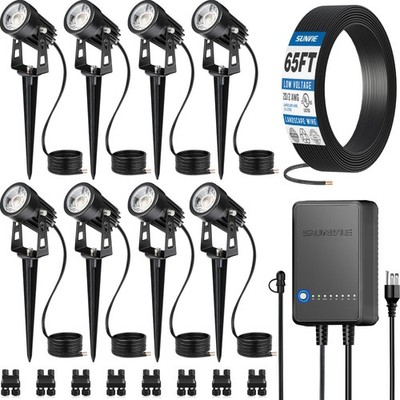 Allinone Led Landscape Lighting Kit 8pack Low Voltage Landscape Lights With Tran