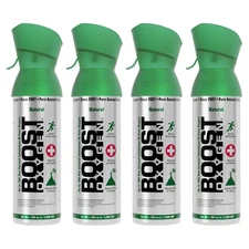 Boost Oxygen 5 Liter Canned Oxygen Bottle with Mouthpiece, Natural (4 Pack)
