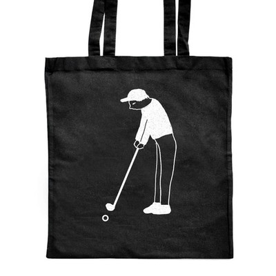 Klassische schwarze Shopper-Tasche ''Man enjoy golf'' (ZB00020376)