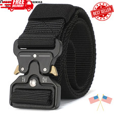 Men's Nylon Tactical Belt Outdoor Hiking Camping Military Style Waist Belt
