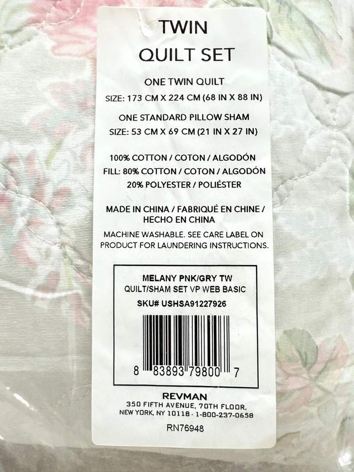 Laura Ashley 68X88 2 件套柔软 100% 棉双被套 Melany 粉红色/灰色 — 第 2/4 张图片