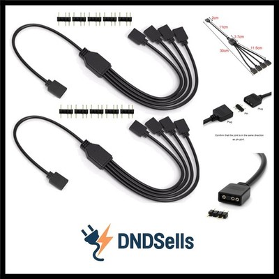 ARGB 1 zu 4 Splitter Kabel 5V 3 Pin Adressierbares RGB Splitter Verlängerungs...