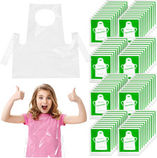 Disposable Aprons for Kids - Clear Plastic Aprons Kids Art Disposable Waterproof