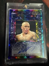 Georges St Pierre 2022 Leaf Game Used DISTINGUISHED RAINBOW Auto SP Autograph /9