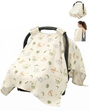 Muslin Car Seat Cover for Babies, 100 Cotton Infant Carseat Canopy