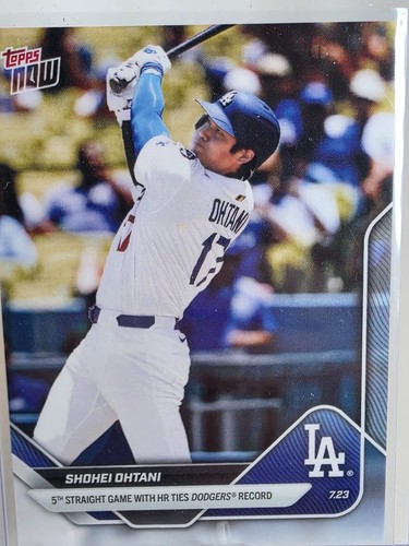 Shohei Ohtani : 2025 ToppsNow MLB Card #456 in hand 5 games in row with HR