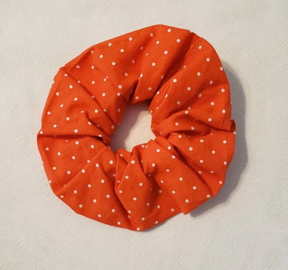 2 juegos de lazos para el cabello y crujientes, naranja con lunares negros o blancos. NUEVO SIN ETIQUETAS ENVÍO GRATIS Foto 2 de 4