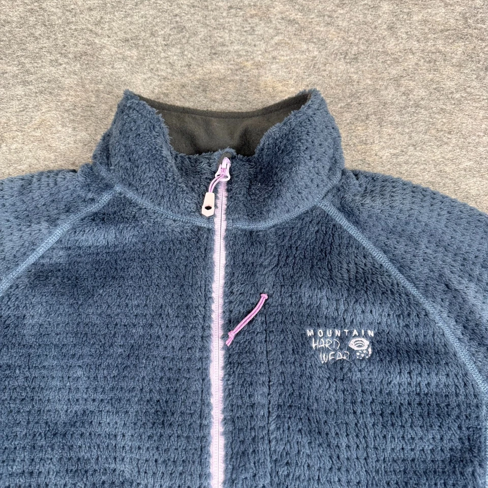 Chaqueta polar Mountain Hardwear cremallera completa bolsillos Polartec azul para mujer grande L Foto 3 de 4