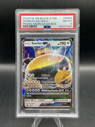 2016 POKEMON SM BLACK STAR PROMO SNORLAX GX BOX #SM05 SNORLAX GX-HOLO PSA 8