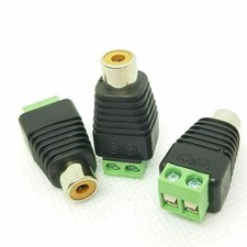 3 X Speaker RCA Wire to AV Phono Female RCA Adapter Connector LED CCTV Camera