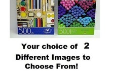 500pc PUZZLE JIGSAW 2 DESIGNS MULTI-COLOR PENS OR CRAFT SUPPLIES NEW