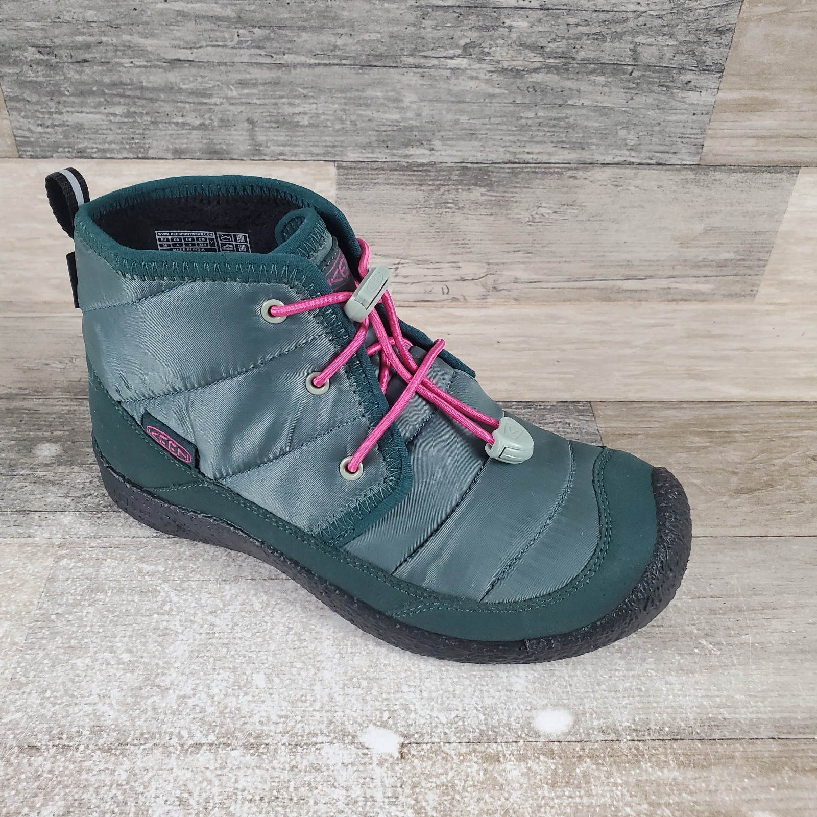 Stivali Chukka Keen Howser II per bambini taglia 4 stivali impermeabili fucsia foresta scura