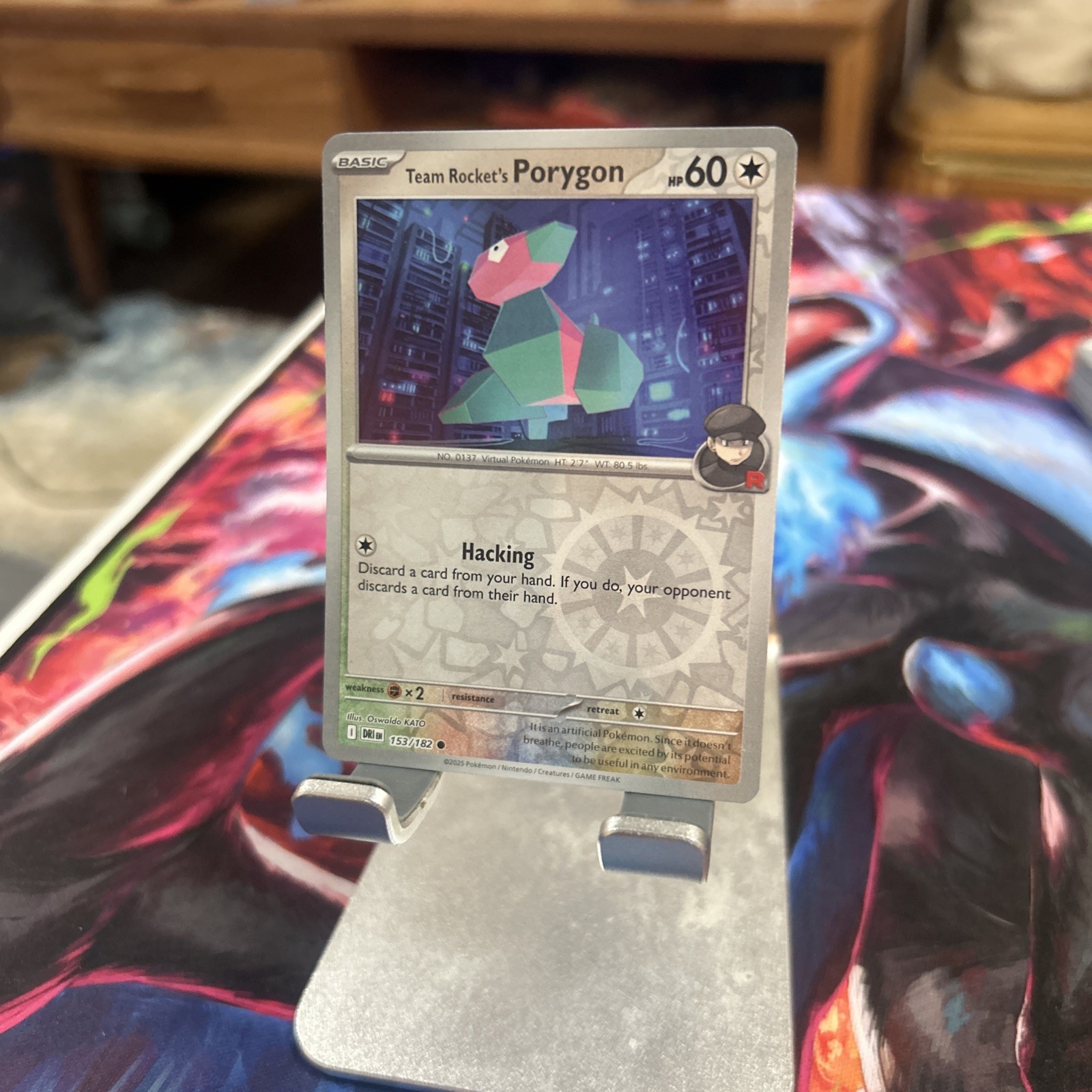 Team Rocket's Porygon 153/182 Sv10: Destined Rivals Reverse Holo