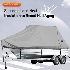 Boat Cover 11-22ft Outdoor V-Shaped Yacht Dust Cover Rainproof Boat Cover COHE