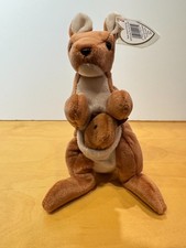 Pouch the Kangaroo TY Beanie Baby Retired 1996 Mint with Tags in Protector