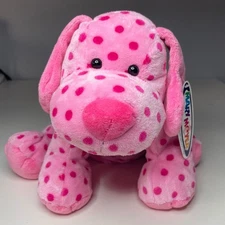 Vintage Mary Meyer Doggy Dots Plush 12” Pink Dog Polka Dot Stuffed Bean Bag NWT