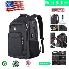 Comfortable 17-Inch USB Laptop Backpack with Anti-Theft & Water-Resistant Design