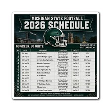 Michigan State Spartans NCAA Football 2026 Schedule Magnet Refrigerator Schedule