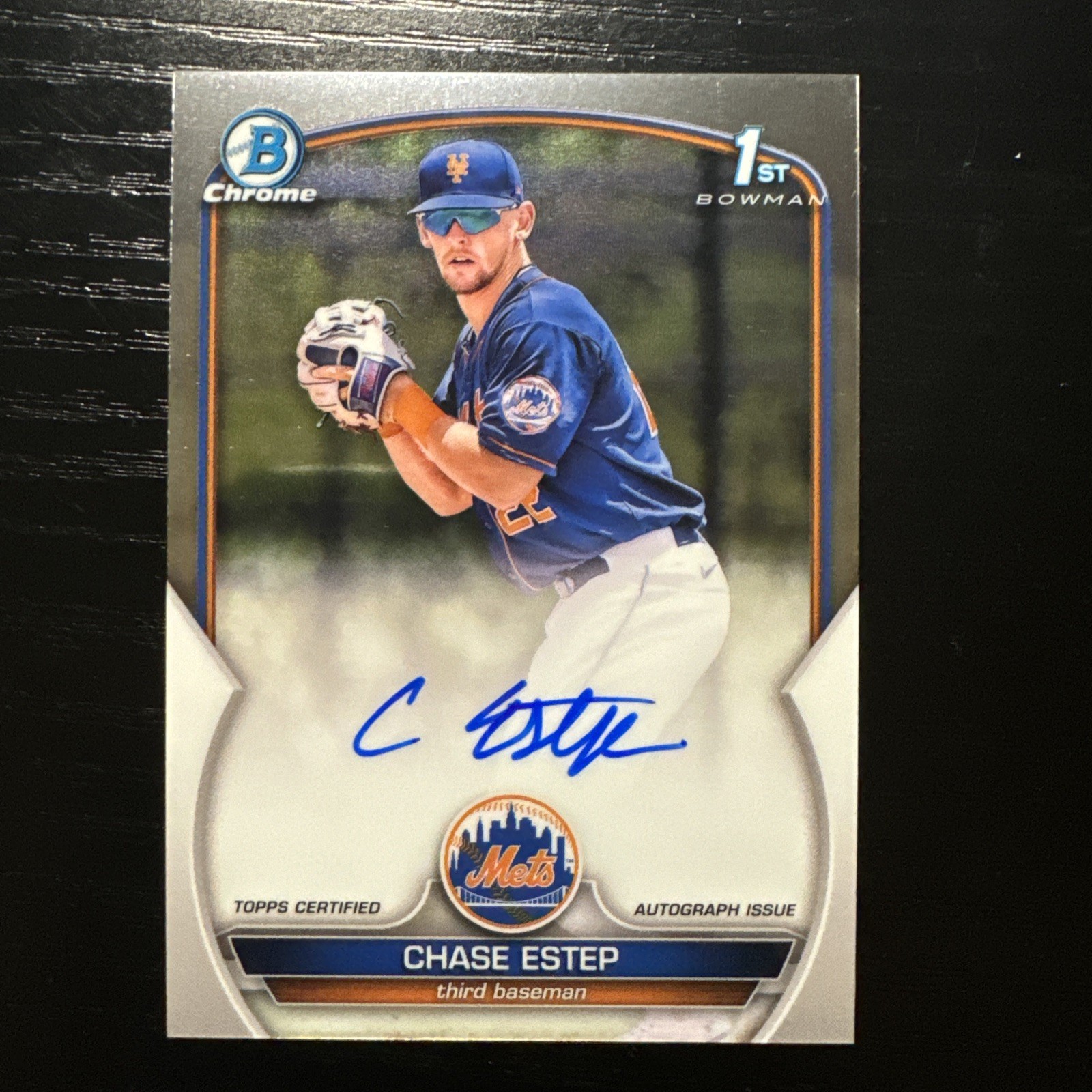 2023 Bowman Chrome Chase Estep #CPA-CE Prospect Auto Mets 1st Bowman Base RC 