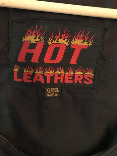 Mens LeAther Biker Vest Hot Leathers Black XL Motorcycle Jacket $109 NWT B16