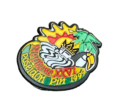 Virginia Beach Neptune Fest Pin Rare Neptune XXVI Poseidon Pin 1999 Plastic Pin