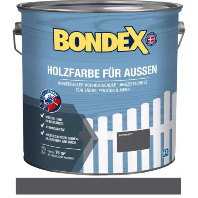 Bondex Holzfarbe für Außen 7,5 L Anthrazit - Wetterschutzfarbe Seidenglänzend