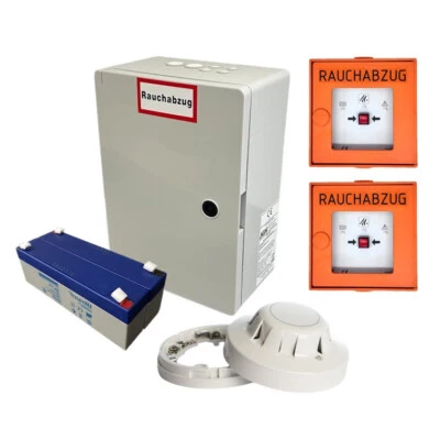 H+H AUTOMATION RWA-Set: RWA-Zentrale 4A-1D inkl. 2 Handauslösetaster + Rauchmelder | Rauchabzug