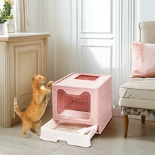 Enclosed Plastic Cat Litter Box Odor Control Easy Clean Drawer Type Cat Toilet