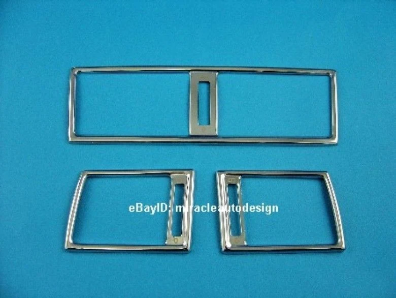 3 MARCOS DE VENTILACIÓN DE AIRE DE ACERO INOXIDABLE CROMADO PARA MERCEDES BENZ W202 CLASE C 1993-2000 Foto 2 de 4